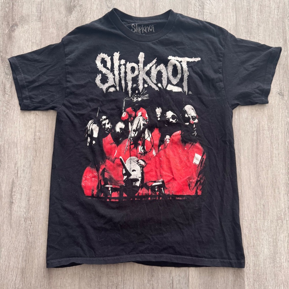 Slipknot Band Graphic T-Shirt Black Red Barcode Back Print Mens Large L